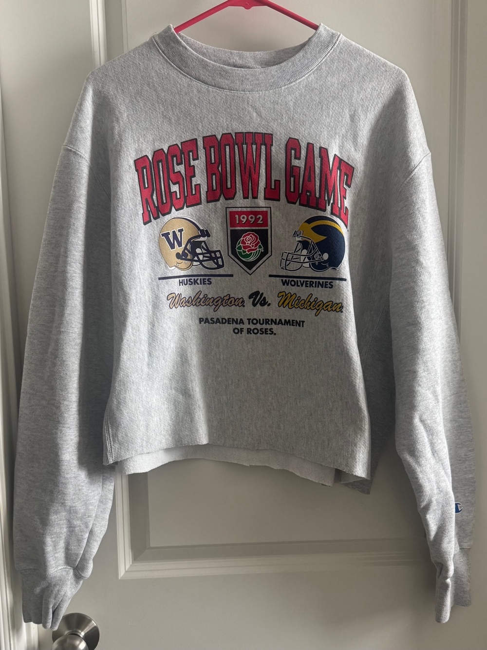 Champion Gray Rose Bowl Game 1992 Graphic Crewneck